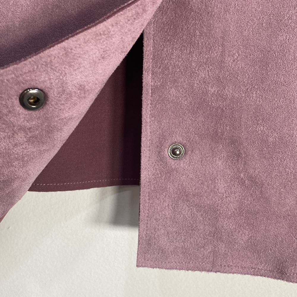 Chico's Purple‎ Faux Suede Blazer with Collarless Design 16/18 - Picture 5 of 11